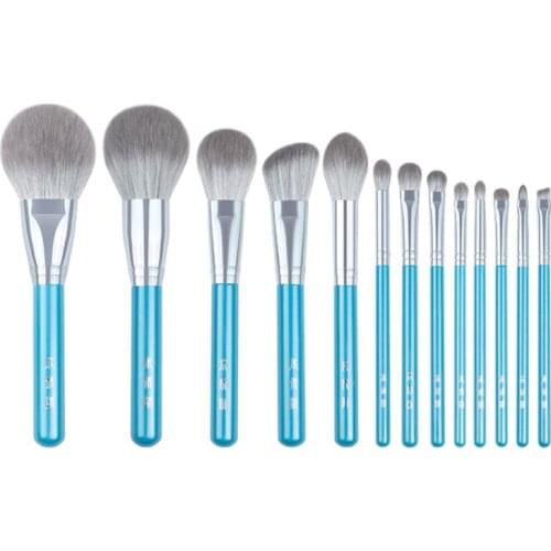 13pcs/set Blue Makeup brushes whole set Big Powder Blusher sculpting Eyeshadow make up kit smudge highlighter eyebrow lip brush