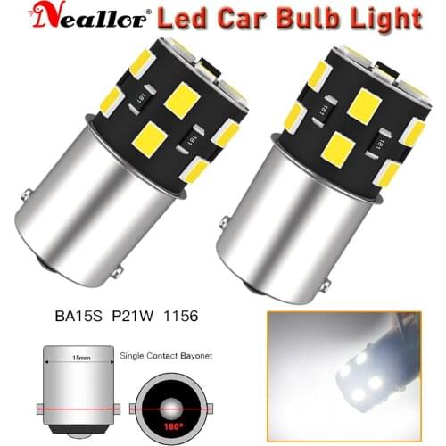 2pcs BA15S P21W 1156 Car LED Reverse Light Bulb 2835 chips For VW Passat B5 B6 T4 Golf Canbus Auto Lamp Error Free DC 12V 6000K