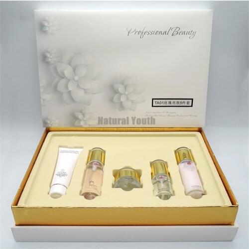 Rose Sensitive Skin Relax Brightening Moisturizing Essence Day Cream Cosmetics Skin Care Kit 5pcs Set