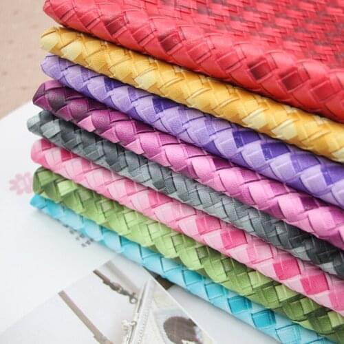 50*136cm 1mm thick Woven PU leather fabric for sewing PU artificial leather for DIY bag sofa decorative