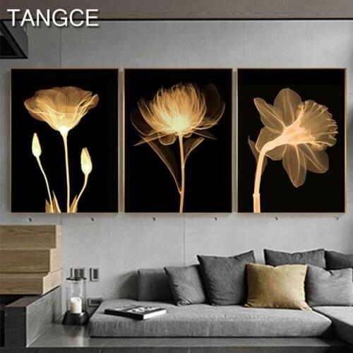 Abstract Flowers In The Dark Night Canvas Art Painting Fashion Print Poster For Living room Aisle Cuadros Decoracion Dormitorio