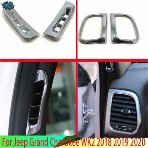 For Jeep Grand Cherokee 2018 2019 Car Styling Accessories ABS Chrome Air Vent Outlet Cover Dashboard Trim Bezel Frame Molding
