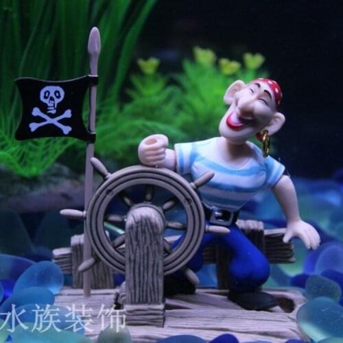 Aquarium Decoration Artificial Pirate And Boat Aquarium Air Bubble Stone Oxygen Air Stone Fish Tank Air Pump Aeration Airstone