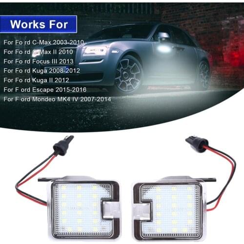 Car LED Side Mirror Puddle Light Rear View Mirror Welcome Light Puddle Light for Ford Kuga Focus