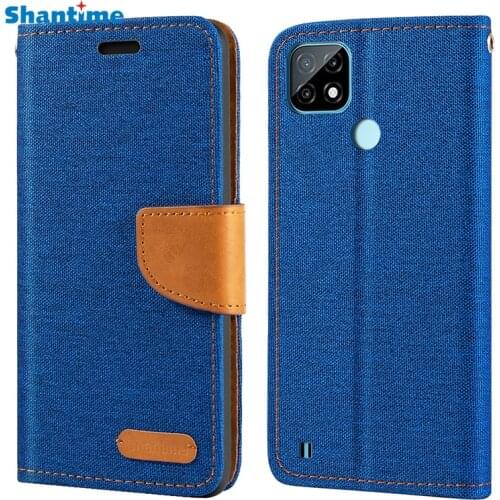 Oxford Leather Wallet Case For OPPO Realme C21Y With TPU Soft Back Cover Magnet Flip Case For OPPO Realme C25Y