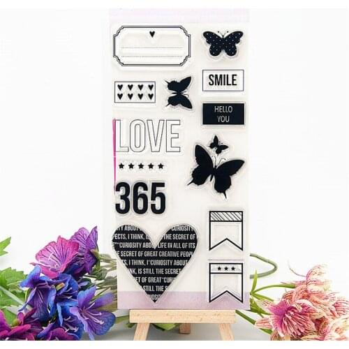 Hot selling Loving text transparent clear stamp / silicone seal roller stamp DIY scrapbook album / card production