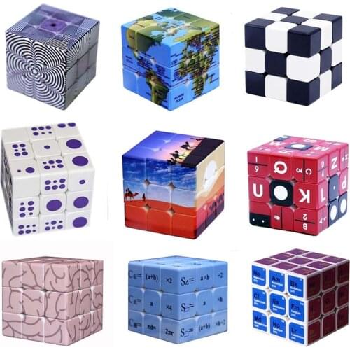 Custom Made Magic Cube 3x3x3 UV Print Professional Speed Cube Puzzle Neo Cubo Magico Stickerless Educational Toys for Children