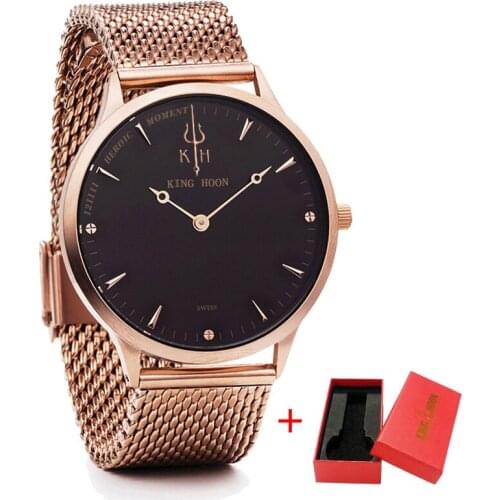 KINGHOON Men Casual Slim Mesh Steel Waterproof Sport Watch Fashion Mens Watches Top Brand Luxury Quartz Watch Relogio Masculino
