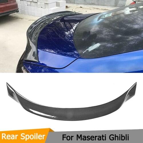 Carbon Fiber Rear Trunk Boot Lip Wing Spoiler Cover for Maserati Ghibli 3.0T S Q4 2014 - 2016 Rear Trunk Wing Spoiler