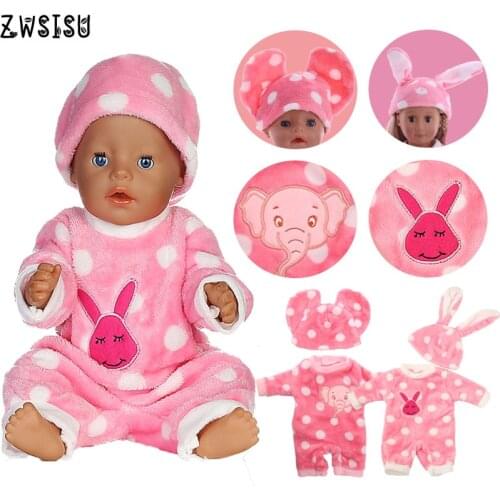 Doll Pajamas Elephant Animals Patterns Nightgowns For 18 Inch American&43 Cm Baby New Born Doll For Our Generation Christmas Toy