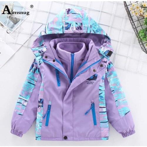 Children Fashion Zipper Pockets Jacket Baby Girls Hooded Jackets Winter Warm Coats 2021 Patchwork Tops Kids Double Outerwear