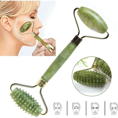 Natural Beauty Head Roller Jade Beauty Container Roller Natural Jade Beauty Container Massage Face Beauty Roller