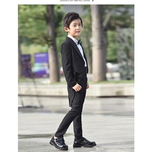 Formal 1-10T Baby Boy Wedding Suit New born Baby Wedding Suit Party Baptism Christmas Tuxedo 5 Pcs:Coat++Shirt+Bow Tie+Pants