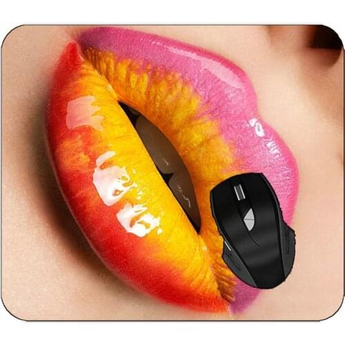 Office Mouse Pad Close-Up Colorful Lip Color Non-Slip Rubber Mousepad