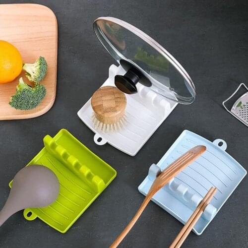 Cooking Utensil Holder 4 Slots Plastic Non-slip Spoon Rack Chopsticks Spatula Stand Tableware Storage Shelf Kitchen Accessories