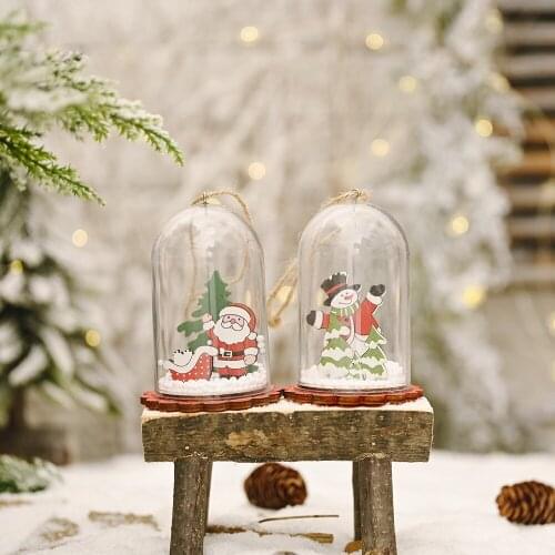 Merry Christmas Craft DIY Transparent Foam Snow Pendant Creative Santa Snowman Kids Gift for Home Christmas Party Decorations