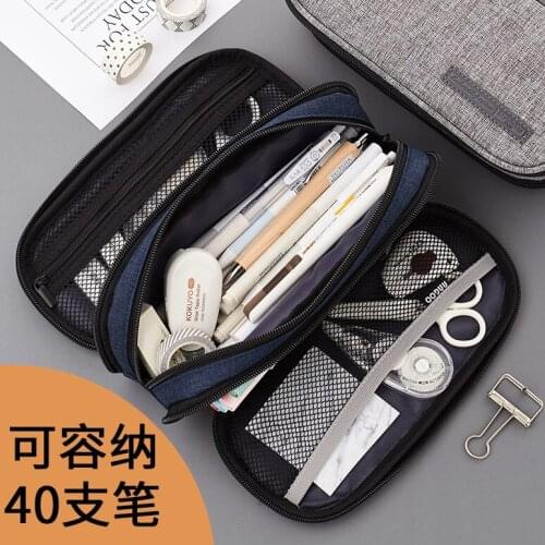 9 Inch Cotton Linen Portable Pencil Case,Pencil Box,Pencil Case,Large-capacity Stationery,Can Hold 40 Pens