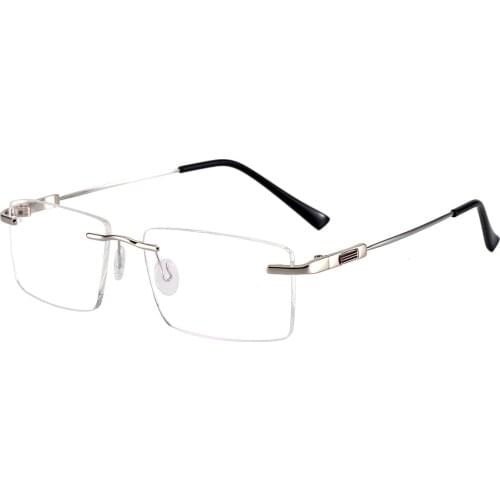 Rectangular Men and Women Fashion Rimless Eyeglasses Memory Metal Prescription For Optical Lenses Myopia Presbyopia Progressive