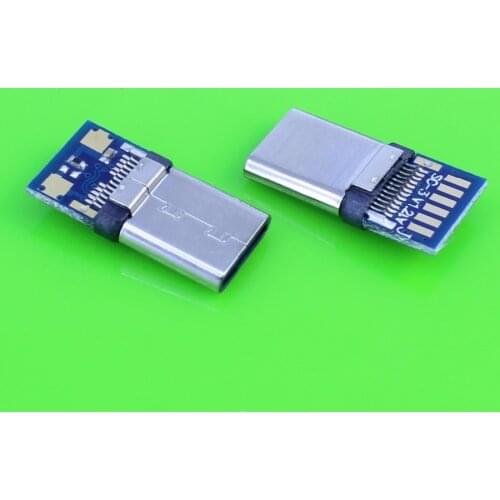 USB 3.1 Type C Male jack Plug Welding Type USB-C 4 in 1 PCB Connector For letv