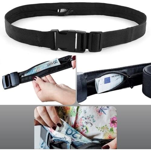 Fashion Travel Security Money Belt Men Hidden Money Pocket Cashsafe Anti-theft Wallet Belts Super Quality Theft Waist Packs