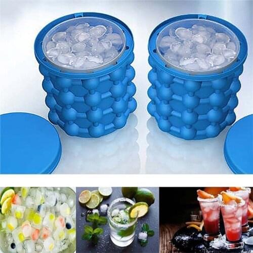 Silicone Ice Cube Maker Portable Bucket Wine Ice Cooler Beer Cabinet Space Saving Drinking Whiskey Freeze Home Kitchen Tools