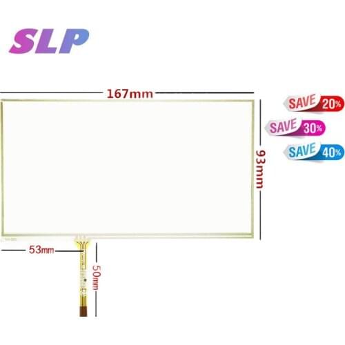 5 Pcs New 7''inch 167*93mm 4 wire Resistive touch Panel for car GPS navigation touch screen digitizer panel glass free shipping