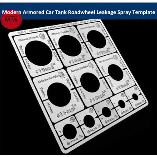 Alexen AJ0050 Modern Armored Car Tank Model Roadwheel Leakage Spray Stenciling Template Tools