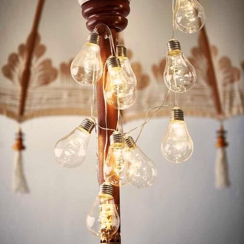 LED New Year Bulb String Lights 20 Bulbs 6.6M 110V 220V Home Curtain Fairy Garland String Lights Wedding Christmas Decoration