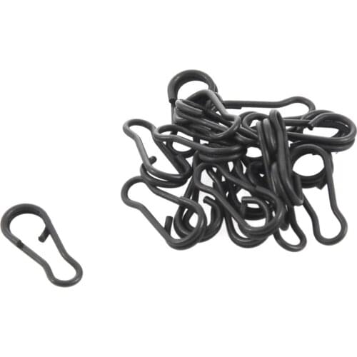 50pcs Matte Black Multi Clips Carp Fishing Tackle Quick Change Clips Rigs Swivels Leads Links 1.2cm/0.34in