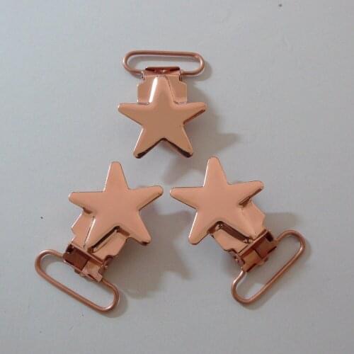 25pcs 1'' 25mm COPPER HUE Star Shaped Pacifier Clips Rack Plating