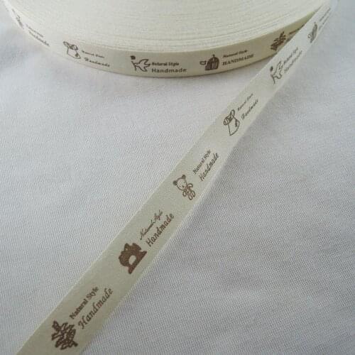 5/8" 15mm Cotton Ribbon Natural Style Handmade label Webbing Tapes DIY Craft Sewing & Packing Cloth Fabric Ribbons 5Yards XM-79A