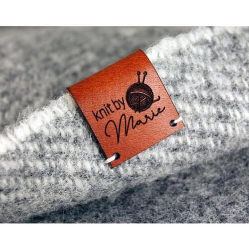 55pcs personalized Sewing leather handmade tags label with logo Folding Crochet clothing Knitting labels tag hat DIY accessories