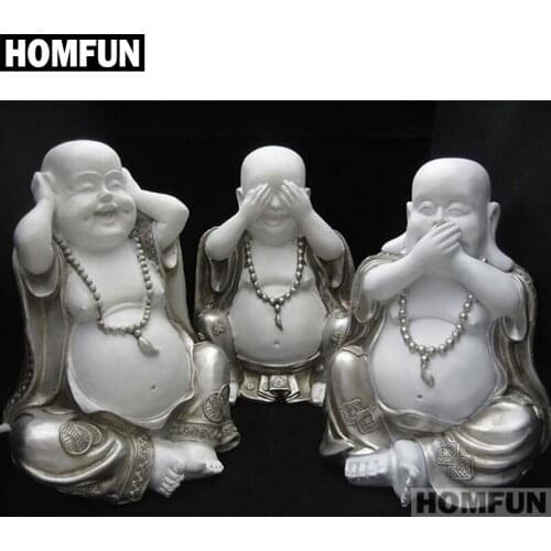 HOMFUN Full Square/Round Drill 5D DIY Diamond Painting "Religious Buddha" Embroidery Cross Stitch 3D Home Decor Gift A01591