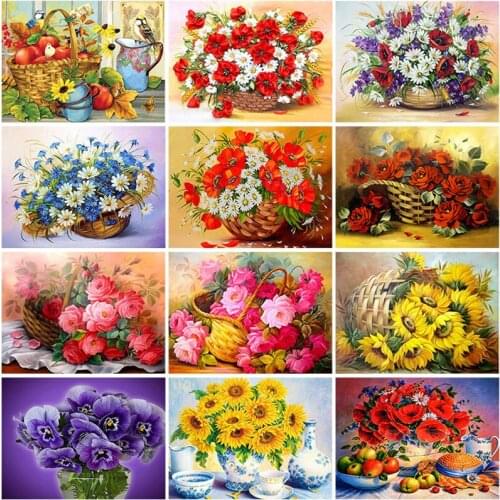 DIY Flower 5D Diamond Painting Full Round Resin Scenic Diamont Embroidery Cross Stitch Kits Home Decor Wall Art Christmas Gift