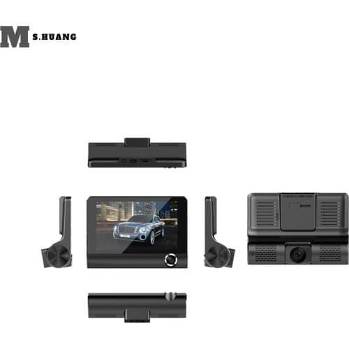 Car DVR 3 Cameras Lens 4.0 Inch IPS Dash Camera Dual Lens With Rearview Camera Video Recorder Auto Registrator Dvrs Night Vision