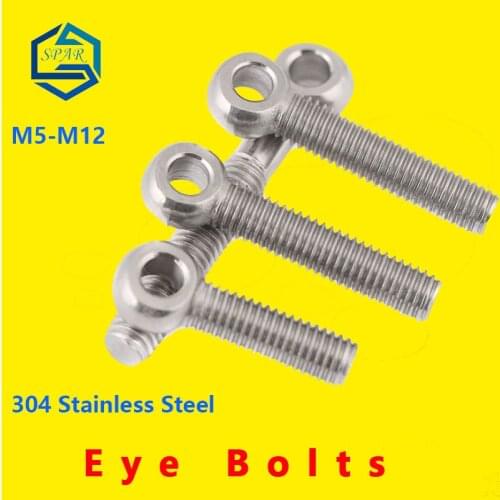 Eye Bolt Stud Articulated Anchor Bolt Black Ring Link Bolt Fisheye Eye Slip Hole Screw GB798 304 Stainless Steel