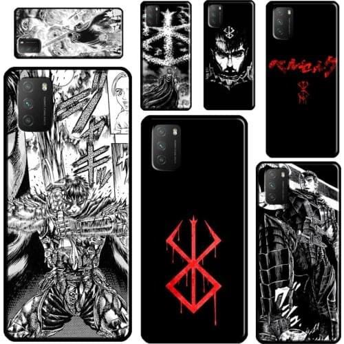 Berserk Guts Anime For POCO M3 F3 F2 Pro X3 Case For Xiaomi Mi 10T 9T Pro A1 A3 A2 Note 10 Lite Mi 11 Coque