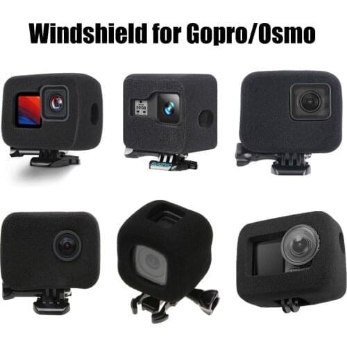 Windshield Wind Noise Reduction Sponge Foam Case Cover Housing For GoPro Hero 3 4 5 6 7 9 8Black Session OSMO Action Accessories