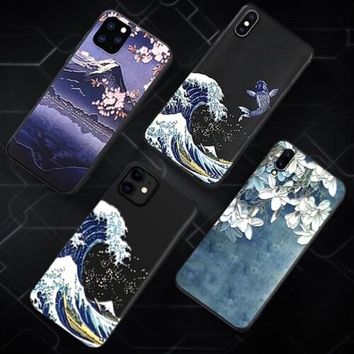 For iPhone 11 Case For 7 8 6S Plus Pro XS Max XR Phone Cases se 2020 Cover 3D Emboss Wave Flower Couple Soft Back Capa Men Women