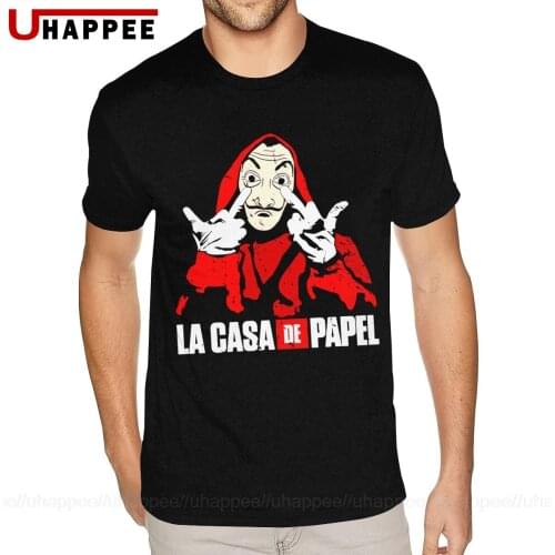 Design La Casa De Papel Money Heist T Shirt Mens Personalized Short Sleeved White Crew Tshirt