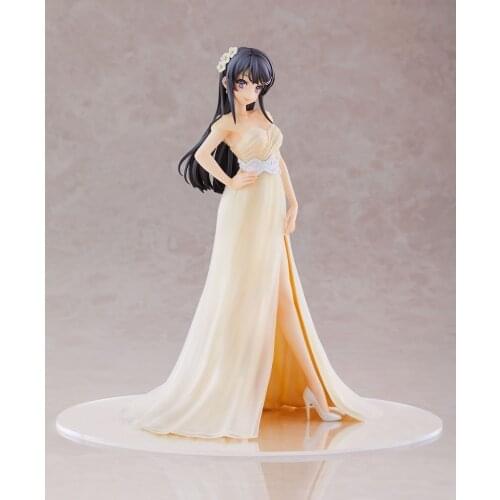Rascal Does Not Dream of Bunny Girl Senpai Sakurajima Mai Figure PVC Anime Collection Wedding Dress Doll Model Toy Gifts