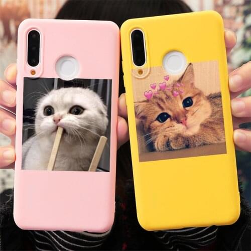 Cute Cat Silicon Cover For Huawei Honor 8X 9X 10i Mate 20 10 30 P40 P30 P10 P20 Lite Pro Y6 Y7 Y9 P Smart 2019 Z Phone Case Etui