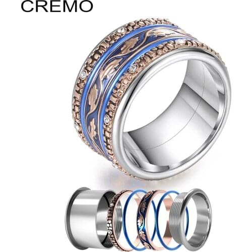 Koaem Alliance Rings Women Wedding Band Interchangeable Original Vintage Arctic Symphony Ring Stainless Steel Ring Anillos Mujer