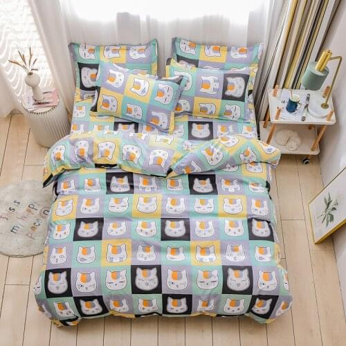 Geometry Cartoon Unicorn Comforter Bedding Set Double Sided King Queen Full Single Size Bed Linen Duvet Cover Sheet Pillowcase