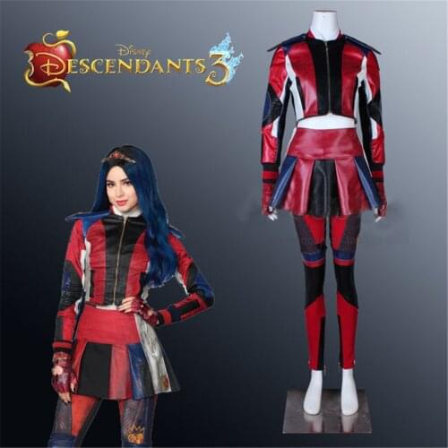 Cosplaydiy Custom Made Descendentes 3 Evie Cosplay Costume Descendentes Evie Red Outfit Costume L320