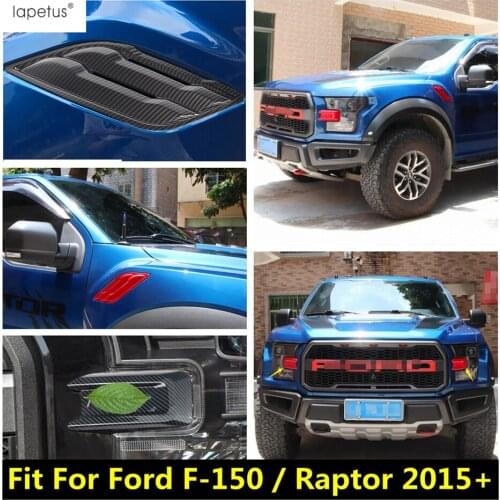 Lapetus Leaf Board Side Body Mark / Front Head Lights Lamps Eyelid Eyebrow Strip Cover Trim For Ford F-150 / Raptor 2015 - 2020