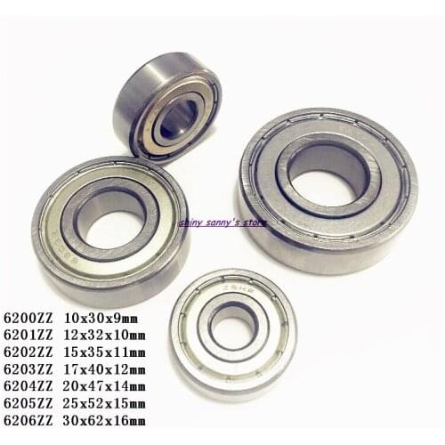 1-3pcs/Lot 6200ZZ , 6201ZZ , 6202ZZ , 6203ZZ , 6204ZZ , 6205ZZ Miniature Bearing Deep Groove Ball Bearing Brand New