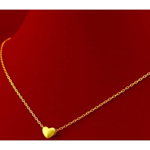Fashion Matte Necklace For Women 18k Sand Gold Necklace Plating Love Heart Pendant Wed Engagement Jewelry Clavicle Chain Choker