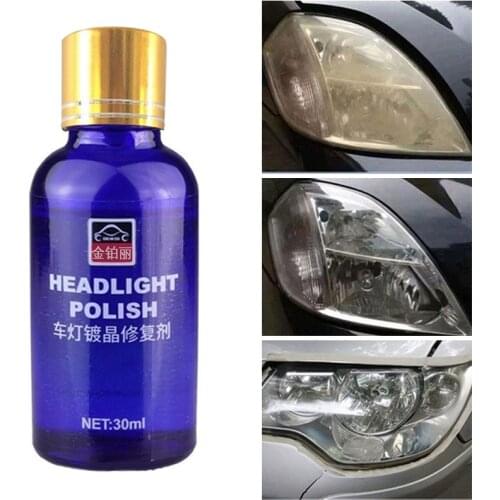 30ml Car Headlight Repair Polish Coating Repair Kit Headlight Polishing Anti-scratch Liquid Free Send 1pcs Spong TSLM1