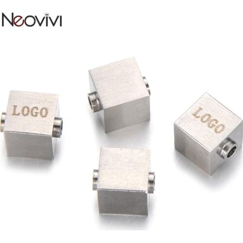 Neovivi Engrave Name Logo Spacer Bead Stainless Steel Bead Original Custom Connector for Jewelry Making DIY Bracelet Accessories